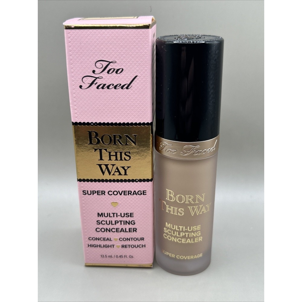 Too Faced Born This Way Super Coverage Multi Use Concealer Light Beige .45oz NEW